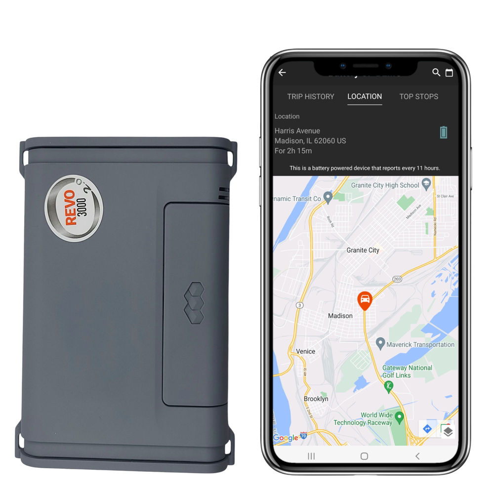 Product image of the Revo 3000 2.0 tracking device provided by Advantage and On Demand Tracking with Turbo Track for auto finance related vehicle tracking and recovery needs