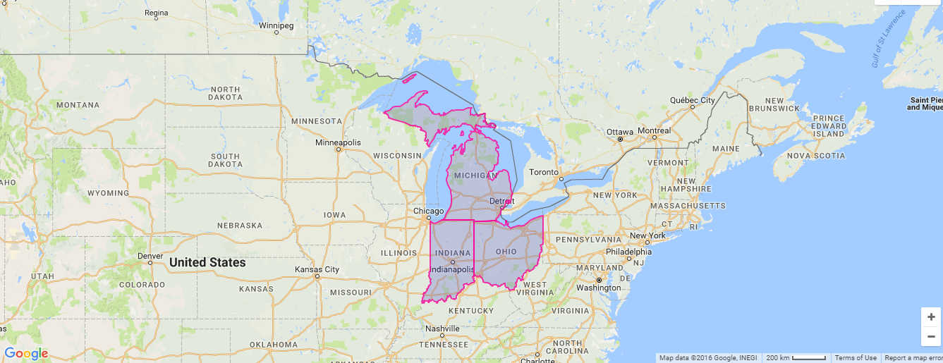 On Demand tracking coverage highlighting the main regions of installation and maintenance services offered to GPS tracking customers 