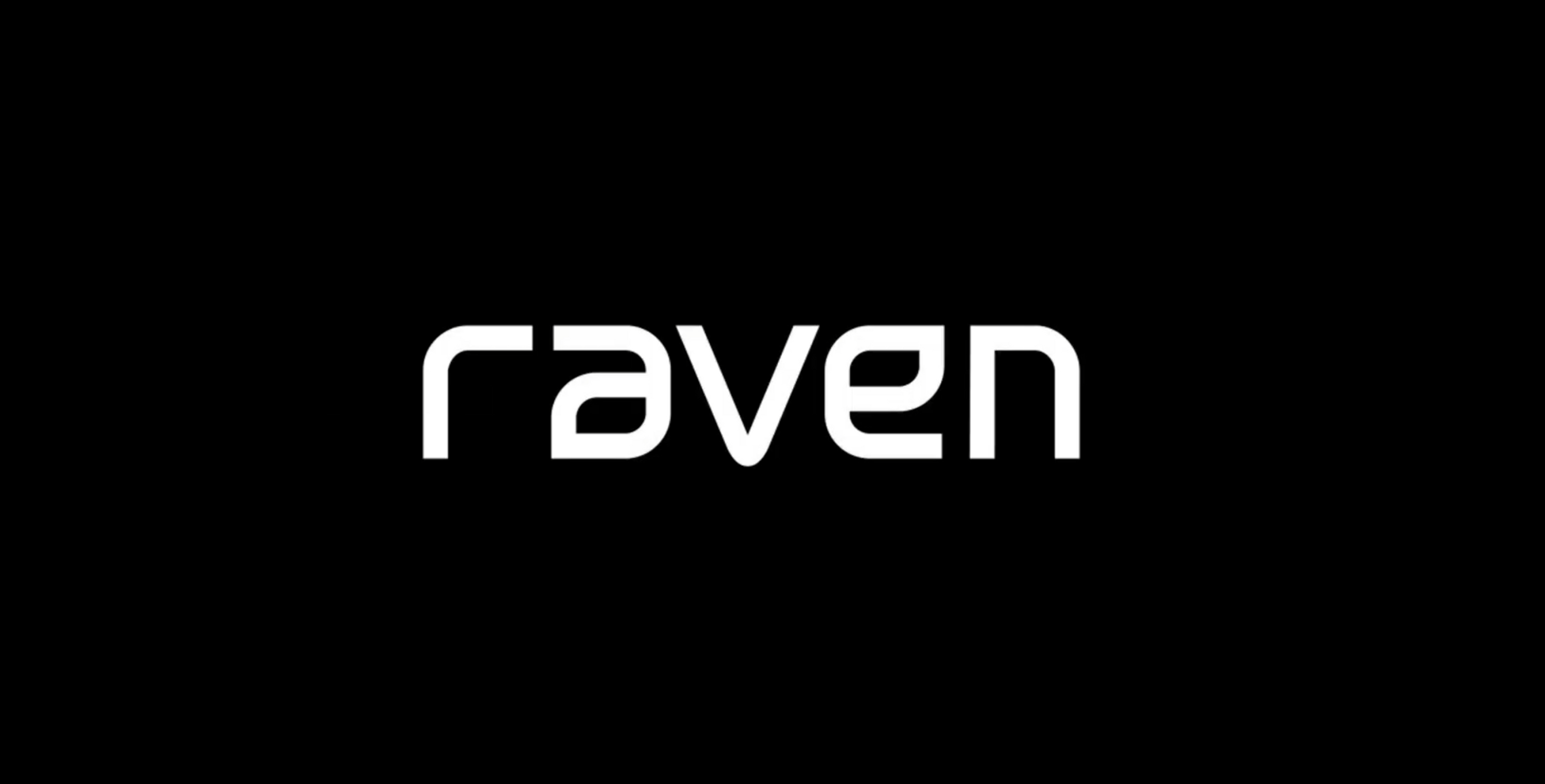Raven in-dash AI camera logo on a black background