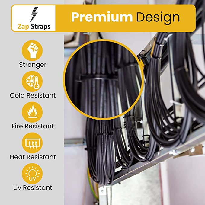 Zap Straps Black Nylon Cable Ties 100CT – On Demand Tracking
